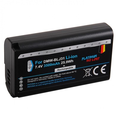 Acumulator Patona Platinum DMW-BLJ31 3500mAh replace Panasonic Lumix DC-S1 DC-S1R DC-S1H-1319 foto