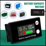 Indicator stare monitor SOC acumulatori solar fotovoltaic vehicul bicicleta rulota 8-100V color cu alarma si sonda temperatura