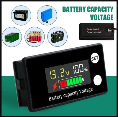 Indicator stare monitor SOC acumulatori solar fotovoltaic vehicul bicicleta rulota 8-100V color cu alarma si sonda temperatura foto