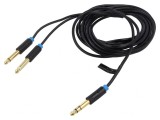 Cablu Audio Jack 6.3mm 5m Negru, Vention