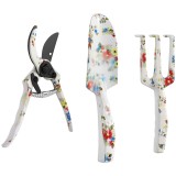 Outsunny Set de unelte de grădinărit 3 piese din aluminiu cu foarfecă, lopată de grădină, greblă manuală, ideal pentru tăiere | Aosom Romania