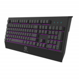 Tastatura gaming Delux KM9037, USB, iluminare LED RGB (Negru)