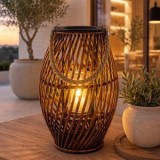 Lanterna Ovală Boho din Rășină &icirc;nchisă cu Franghie Naturală, CMCLASS