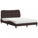 Cumpara ieftin Pat cu saltea, Hvar, maro inchis, 140x200 cm, textil