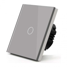Intrerupator Touch Techstar&amp;reg;, Sticla Securizata, Design Modern, Iluminare LED, 1 Faza, Gri foto