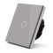 Intrerupator Touch Techstar&reg;, Sticla Securizata, Design Modern, Iluminare LED, 1 Faza, Gri