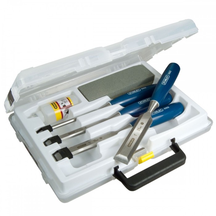 Set 4 dalti pentru lemn 5002 cu ulei si piatra STANLEY Set 4 dalti pentru lemn 5002 cu ulei si piatra STANLEY