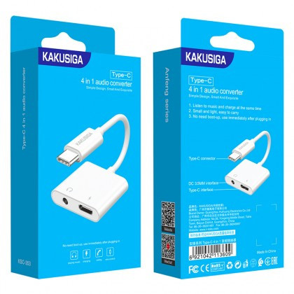 Adaptor, Convertor Audio Type-C / Jack 3,5mm, KAKUSIGA KSC-353, Alb Blister