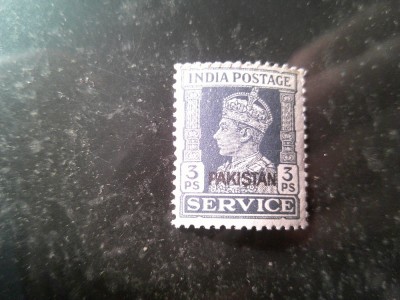 Timbru Pakistan 1939 supratipar pe timbru India George VI 3p Service foto
