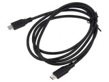 Cablu USB C 1,5m cu 2 mufă, 480Mbps, PVC