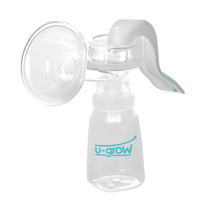 Pompa de san manuala U-Grow, maner ergonomic, biberon inclus, Transparent foto