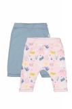 Cumpara ieftin Set de 2 perechi de pantaloni Frunze pentru bebelusi, Tongs baby (Culoare: Roz, Marime: 3-6 Luni)