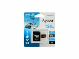 Card microSDXC UHS-I U3 V30 A2 Apacer 128GB R100 cu adaptor SD AP128GMCSX10U8-R