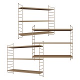 Set 3 buc raft perete Str&auml;ngn&auml;s 50x60x15cm otel maro deschis [en.casa] HausGarden Leisure