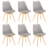 Scaun de dining Silla 6 buc &icirc;n gri