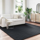 Cumpara ieftin Covor din Blana Faux de Iepure Olite Negru 240 x 240 cm