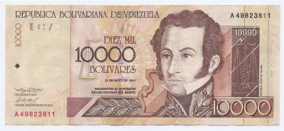 Venezuela 10.000 Bolivares 25.05.2000 - A49823811, B11, P-85a foto