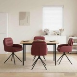 Cumpara ieftin Scaune de dining rotative 4 buc. Piele artificiala Rosu Vin