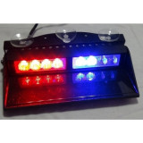 Stroboscop auto politie, LED, COB, 12V, parbriz, Albastru-Rosu