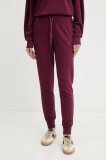 Armani Exchange pantaloni de trening din bumbac culoarea bordo, uni, XW000986 AF16114