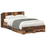 vidaXL Cadru de pat cu depozitare cu headboard Lemn vechi 120 x 190 cm 3433737