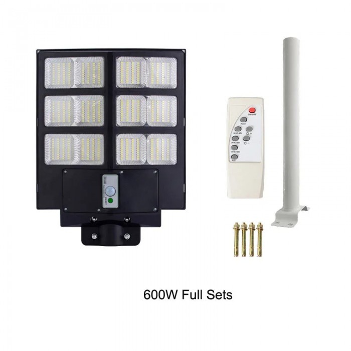 Lampa solara stradala Dubla JORTAN cu Senzor de miscare 600w, Telecomanda