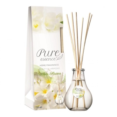 Difuzor cu betisoare parfumate Pure Essence, Flori Albe, Revers, 50 ml foto