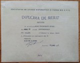 Diploma de merit etapa finala a Olimpiadei de matematica 1963// semnatura Grigore C. Moisil
