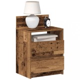 Cumpara ieftin Noptiere 2 buc cu 2 sertare Lemn vechi 40x33x60 cm