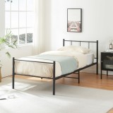 Rama metalica pat Duna 200 x 90 cm negru [en.casa] HausGarden Leisure