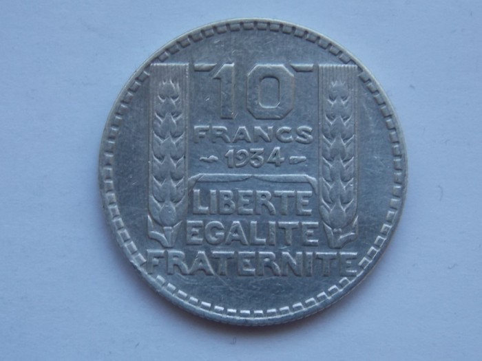 10 FRANCS 1934 FRANTA-argint
