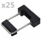 Clema de prindere U cu plastic stalp gard, 60x40 mm, 25 seturi