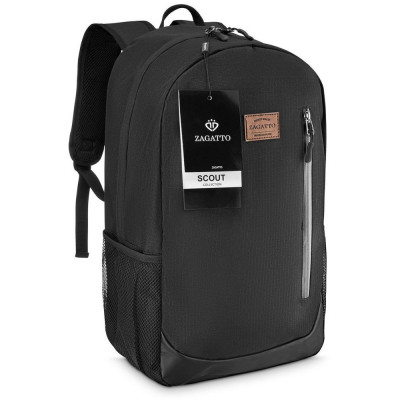 Rucsac barbati, Zagatto&amp;reg;, ZG63, Compatibil laptop, 45x28x12 cm, Negru foto