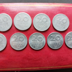 Moneda 20 filler ani 1953,1957,1959,1961,1963,1967,1968,1976,1979 Ungaria.
