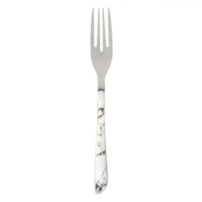 Furculiță Tac&acirc;muri Marble Simple 21.5cm, Oțel Inoxidabil, M&acirc;ner Marmură, Multicolor