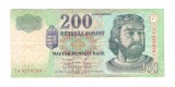 Bancnota Ungaria 200 forinti/forint 1998, circulata, stare buna