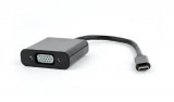 Adaptor GEMBIRD AB-CM-VGAF-01, USB 3.1 Type-C - VGA, 15cm, Full HD/60Hz (Negru)
