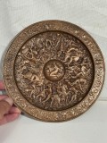 PLATOU DECORATIV DE PERETE - CUPRU - Altorelief - Batalia Amazoanelor - Elkington &amp; Co - Sec. XIX - De colectie !