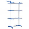 Uscator Rufe Vertical 3 Nivele, Aluminiu, Pliabil, cu Roti, 75-126cm x 64cm x 170cm, Interior/Exterior, 40kg