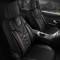Set Huse Scaune Auto pentru Mercedes C-Class - Panda Toronto, tip Alcantara, cu fermoare pentru bancheta rabatabila, negru cu cusatura rosie, 11 piese