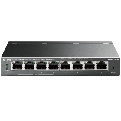 Switch Easy Smart, 4 porturi PoE RJ45 Gigabit, 4 porturi RJ45 Gigabit, Managed - TP-Link TL-SG108PE foto