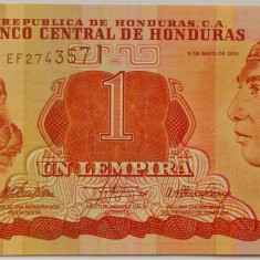 BANCNOTA EXOTICA 1 LEMPIRA - HONDURAS, anul 2010 *cod 494 B = UNC