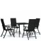 Set de servit masa pentru gradina, 5 piese, negru