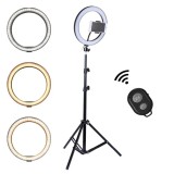 Lampa Circulara Ring Light CT-002, 3 Lumini, Intensitate Reglabila + Trepied 215cm, Suport Telefon, Make-up, Videochat