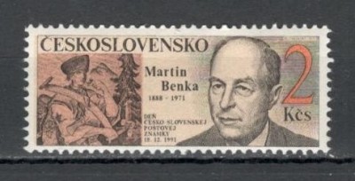 Cehoslovacia.1991 Ziua marcii postale XC.607 foto