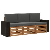 vidaXL Seturi de canapele cu pernă 3 pcs Lemn Solid de Acacia 3383973