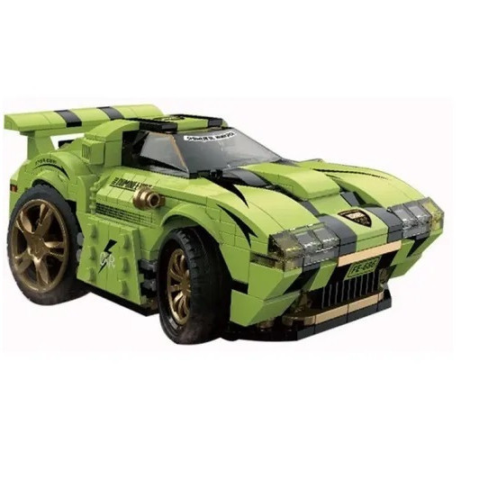 Set cuburi constructie masina de curse Brick Cool Need for Speed 443 piese, verde