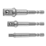 Set adaptoare biti Topex 1/4" la 1/4", 3/8" si 1/2", 3 piese