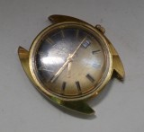 Ceas mecanic francez Yema Sous-Marine, 17 jewels, cu calendar, defect