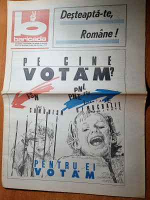 ziarul baricada 15 mai 1990-romania la vot,primul vot liber dupa revolutie foto